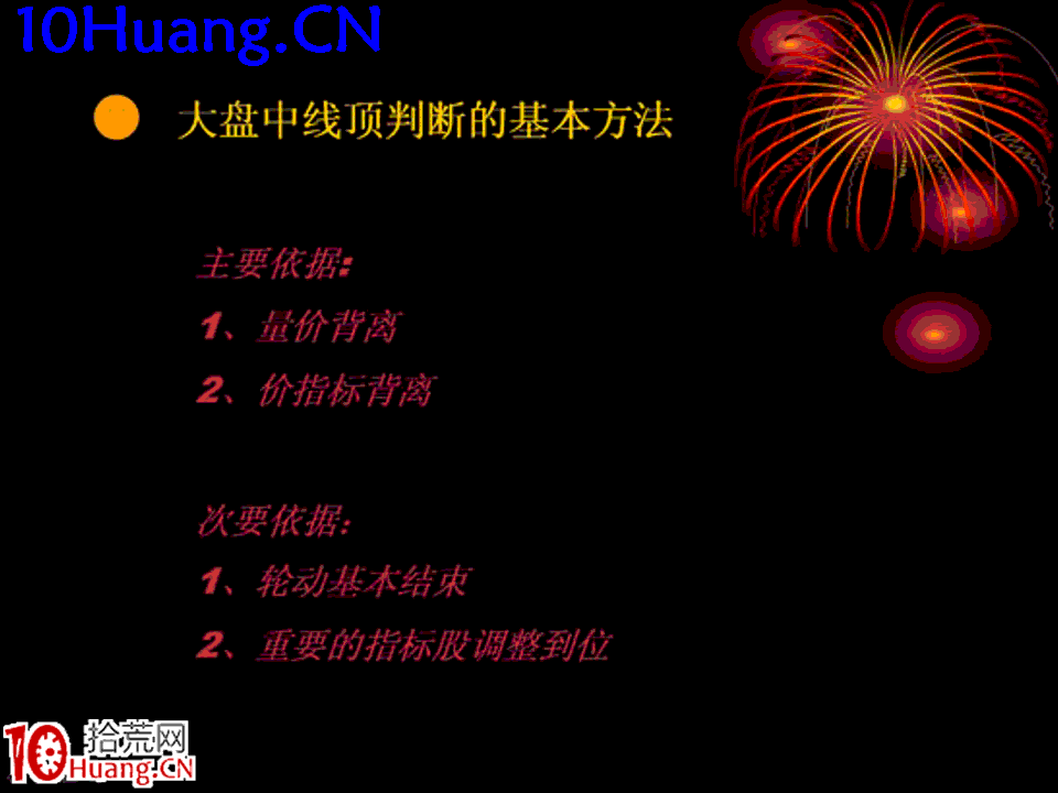 臥龍居士股王龍頭戰法PPT 3：實戰篇第一講，大盤中線頂判斷,拾荒網