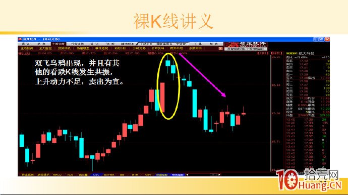 裸K線技術系統課程.21：三根看跌K線之雙飛烏鴉（圖解）,拾荒網