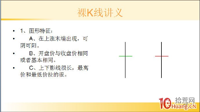 裸K線技術系統課程.8：單根看跌K線之頂部十字長（圖解）,拾荒網