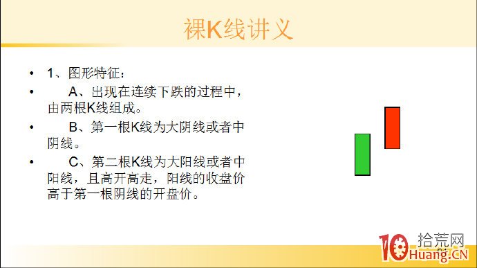裸K線技術系統課程.45：兩根看漲K線之旭日東升（圖解）,拾荒網
