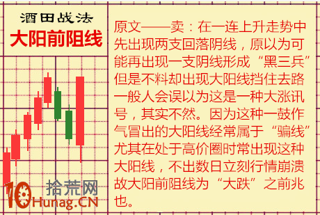 酒田K線戰法圖解(37):大陽前阻線誘多信號 酒田K線戰法圖解(37):大陽前阻線誘多信號,拾荒網