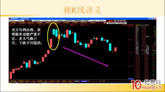 裸K線技術系統課程.21：三根看跌K線之雙飛烏鴉（圖解）,拾荒網