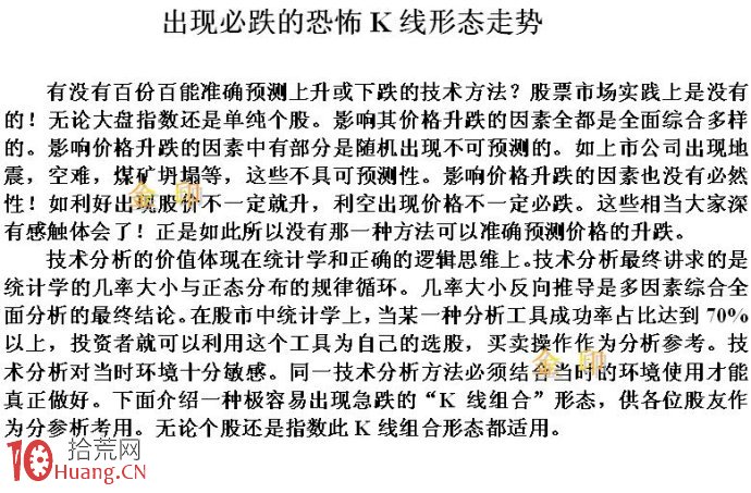 新股民看過來，必跌的恐怖K線形態走勢須知,拾荒網