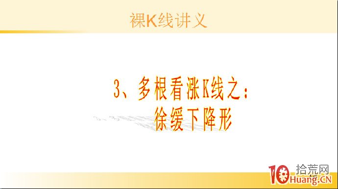 裸K線技術系統課程.56：多根看漲K線之徐緩下降形（圖解）,拾荒網