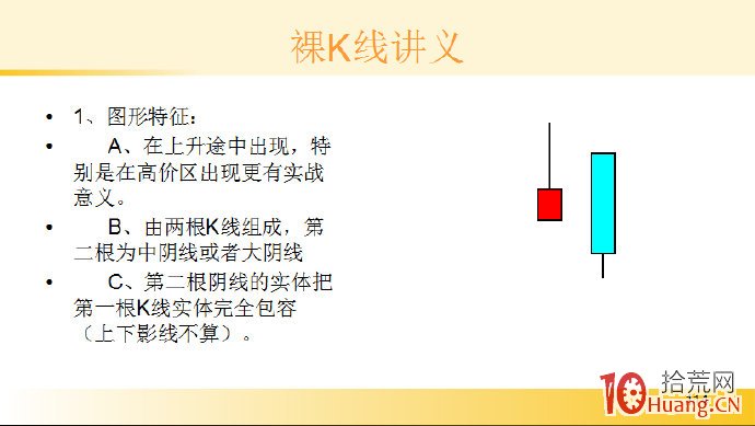 裸K線技術系統課程.16：兩根看跌K線之頂部穿頭破腳（圖解）,拾荒網
