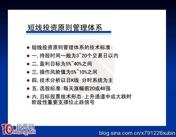 短線投資原則管理體系,拾荒網