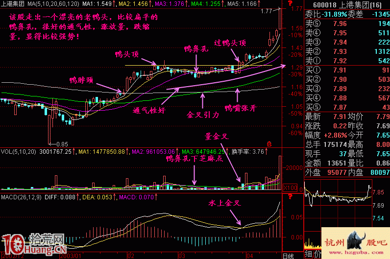 圖解如何操作判斷老鴨頭暴漲形態 圖解如何操作判斷老鴨頭暴漲形態,拾荒網