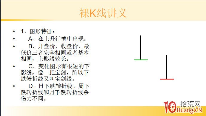 裸K線技術系統課程.7：單根看跌K線之下跌轉折線（圖解）,拾荒網