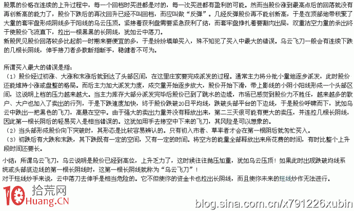 烏雲飛刀K線形態，趕緊賣出逃命,拾荒網