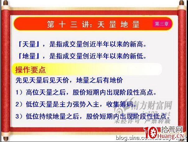 《私募操盤手》培訓第十三講：天量地量（圖解）,拾荒網