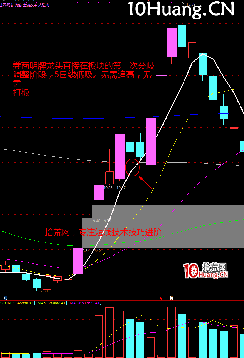 強勢股降龍十八掌技法4:潛龍勿用——5日線低吸(圖解) 強勢股降龍十八掌技法4:潛龍勿用——5日線低吸(圖解),拾荒網