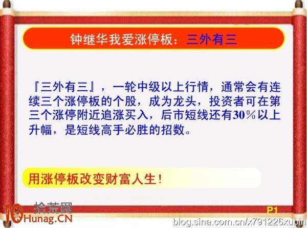 漲停板打板招式圖解：龍頭股三外有三,拾荒網