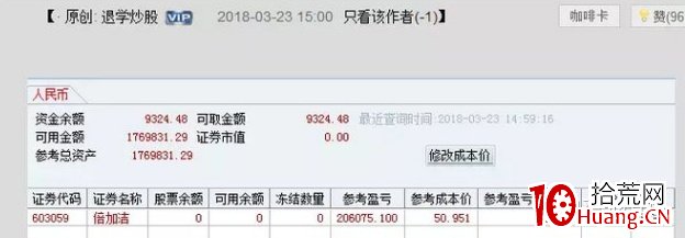 遊資大神退學炒股，一年88倍,拾荒網