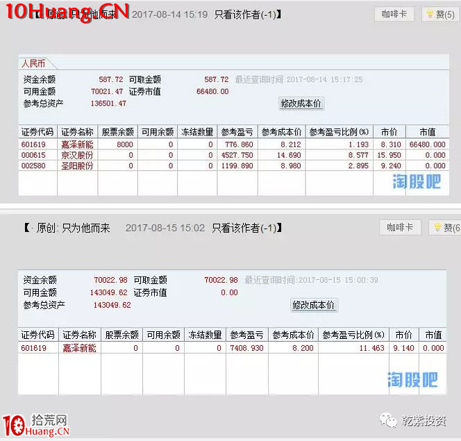 遊資大神退學炒股2017-2018年一年88倍之旅的交割單附圖復盤（第二部分）,拾荒網